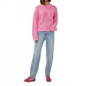 NEW ESQUALO saria long sleeve sweater in rose pink